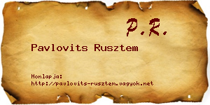 Pavlovits Rusztem névjegykártya